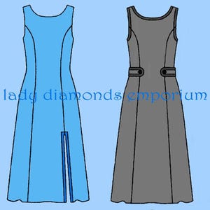 Fitted & Flared Princess Seam A-line Midi Dress or Jumper Front Slit Womens sz 8 10 12 14 Very Easy Sew Pattern Vintage Butterick 4578 Uncut