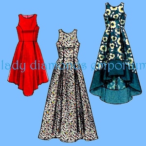 Easy Princess Seam Dress Fitted Bodice, Flared Pleated Skirt Shaped Hems  Womens size 6 8 10 12 14 A B C D Cup Sewing Pattern McCalls 6953