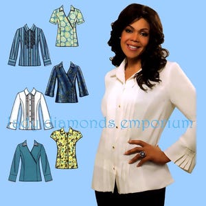 Einfachheit 3789 Tunika Top Shirt Bluse Pullover oder Front Button Damen Gr 6 8 10 12 14 Schnittmuster Uncut