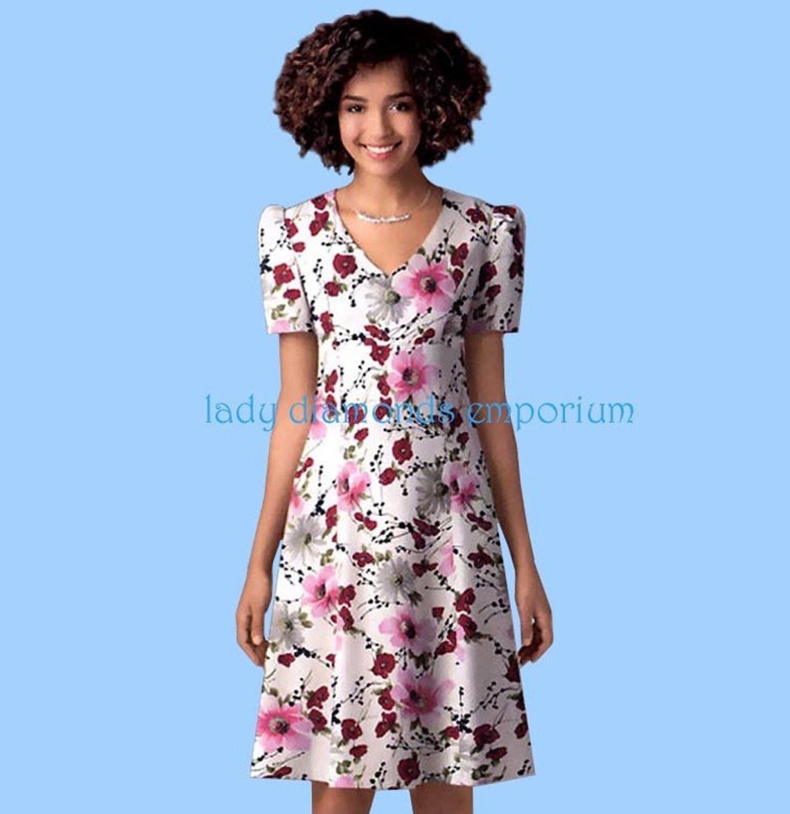 Womens Empire Waist Fitted & Flared Dress Plus Size 20W 22W Etsy