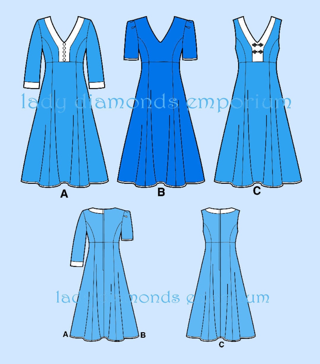 Womens Princess Seam Empire Waist Fitted & Flared Dress Size 10 12 14 16 18  Short or Long Sleeve Sleeveless Pattern Simplicity 2247 Uncut FF 