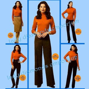 Butterick 5391 Easy slanke rok taps toelopende of rechte pijpen broek boot cut jeans dames maat 16 18 20 22 24 naaipatroon ongesneden