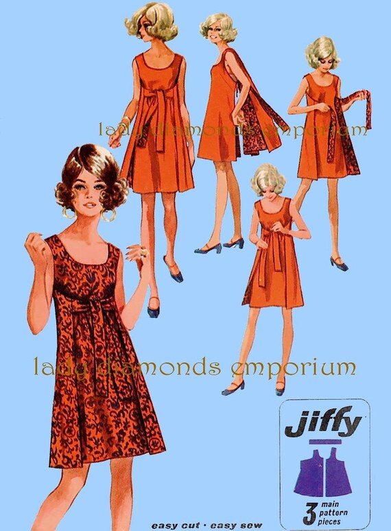 1960\u2019s Reversible Summer Wrap Dress size 14 16 18 20 22 Bust 36 38 40 42 44 Average to Plus Size Retro Sewing Pattern Simplicity 1356 Uncut