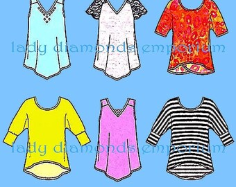 Simplicity 1463 ゆったりプルオーバー Aライン トップス チュニック レディース XXS - XXL (サイズ 4-26) 裁断パターン（未裁断）