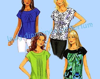 Butterick 5610 Very Loose-fitting Pullover Tunic Tops Front Pleats Womens sz 20 22 24 26 Easy Sewing Pattern Uncut