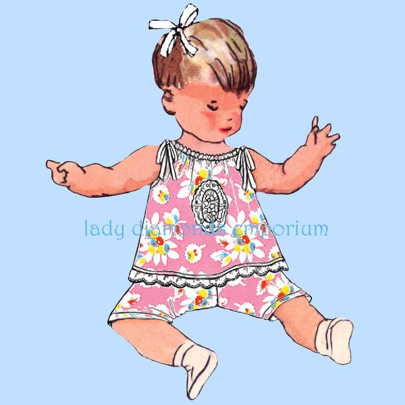 Vintage Baby Sewing Pattern Romper Dress Top Pants Panties Hat Etsy