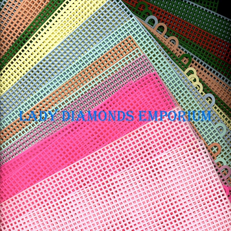 Free Shipping Your Choice of Color 7 Count lot #1 Plastic Canvas Sheets 10.5 by 13.5 inch Perforated Plastic