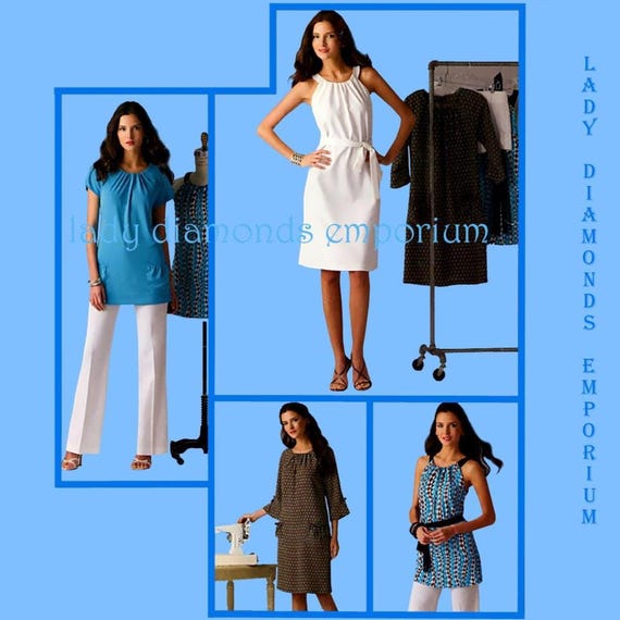 Straight A-line Dress Tunic Top Pants Belt Halter Dress Women Size 6 8 10  12 14 Sew Stylish Pattern Simplicity 2925 Uncut - Etsy