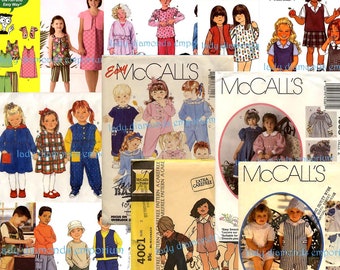 Over 20 Childrens Sewing Patterns Boys Girls Toddlers size 1/2 - 6  Romper Dress Jumpsuit Pants Tops Coat Shirts Pajamas Skirts Overalls