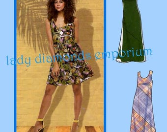 Easy Pullover Scooped Neck A-line Dress Mini Midi Maxi Lengths Womens size L XL XXL 16 18 20 22 25 26 Sewing Pattern McCalls 8065 Uncut