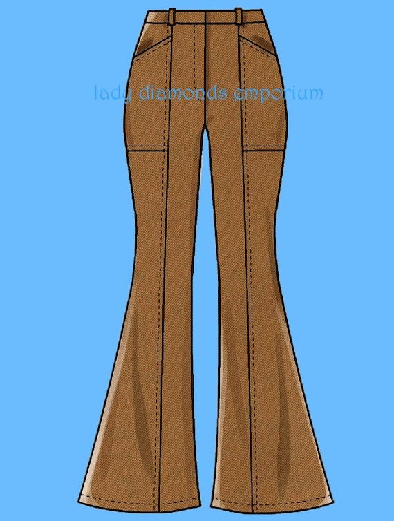 Mccalls 8007 Womens Flared Leg Bell Bottom Pants Jeans Fly Front