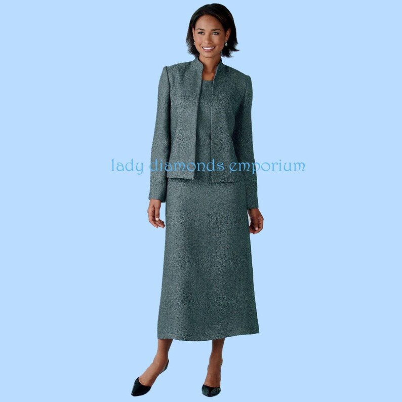 Womens A-line Jumper Dress Pull-on Pants Vest Long Sleeve Jacket Duster sz 10 12 14 16 18 Easy Wardrobe Sewing Pattern Simplicity 4789 Uncut image 6