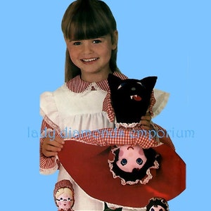 1960&#39;s Three Way Topsy Turvy Reversible Doll Red Riding Hood Grandma & Wolf Vintage Upside-Down Sewing Pattern Butterick 217 4150 Uncut