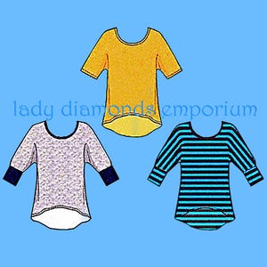 Coupe ample facile à enfiler T-shirts Tuniques hauts Manches courtes Manches 3/4 Femme XXS S M L XL XXL Apprendre à coudre Motif Simplicité 1062 non-coupure