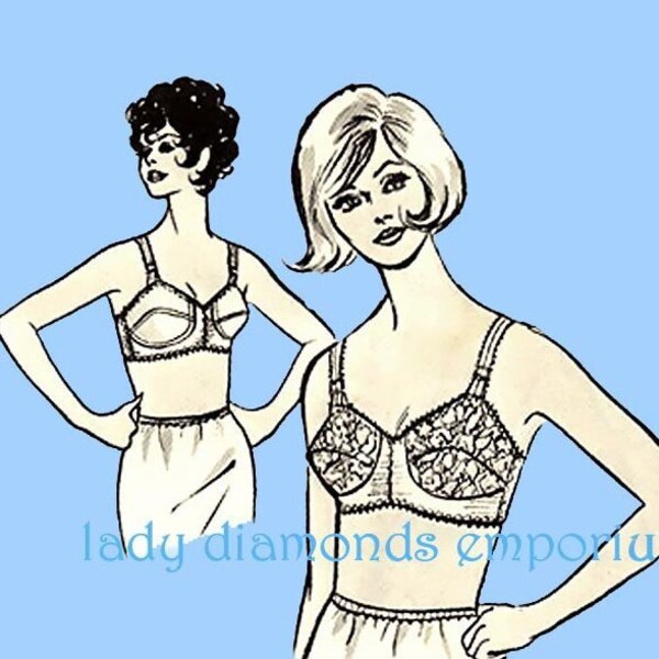 1960’s Bra Pattern size 36 A B C Cup with Lace Option Vintage Sew Knit N Stretch Sewing Pattern Sew-Knit-N-Stretch # 219