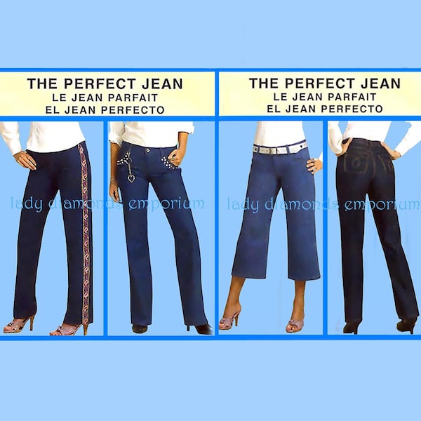 Womens Perfect Fit Jeans Pants Chinos Capris Tapered Leg Boot Leg Plus Size 14 16 18 20 Palmer & Pletsch Pattern McCalls 5142 Uncut