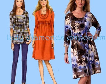 McCalls 7353 Loose-Fit Pullover Tops or Dress Raised Waist Womens size 14 16 18 20 22 Sewing Pattern Uncut