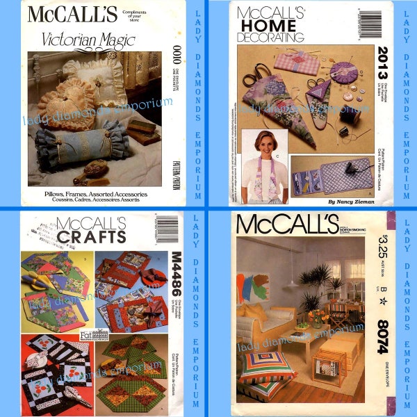 McCalls, motifs créatifs, décoration d'intérieur magique victorienne, oreillers, futon, housse de planche à repasser, housses de canapé, housses de chaise, McCalls 0010 2013 4486 8 074