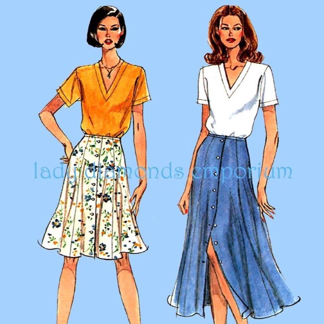 1990’s Simplicity 7208 Pullover Top Flared Princess Seam Button-up ...