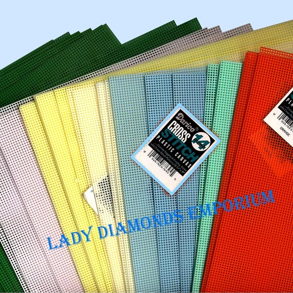 Lot of 3 Darice WHITE 14 Count Mesh PERFORATED PLASTIC CANVAS 8.25/" X 11/"