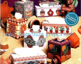 Southwest Tissue Covers Plastic Canvas Booklet 7 Patterns Carolyn