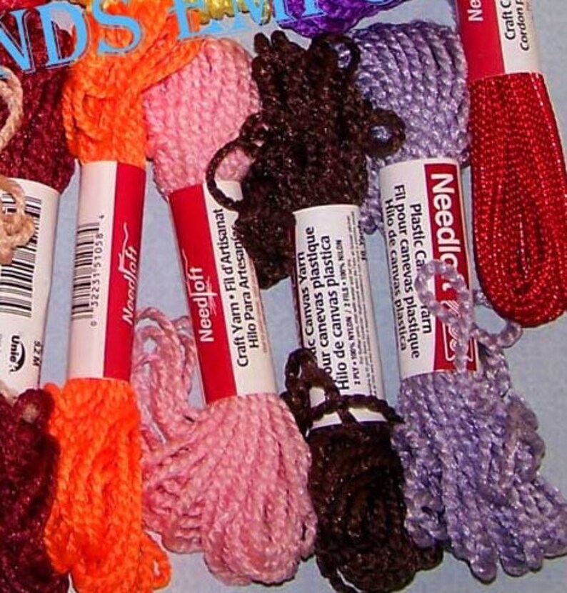 Lot of 15 Vintage Needloft Plastic Canvas Yarn 2 ply Royal Etsy