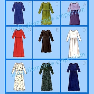 1990’s Pullover Dress Dirndl or A-line Skirt Loose-Fitting Mini Midi Maxi size 8 10 12 Nine Sew Fast & Easy Pattern Butterick 6261 Uncut