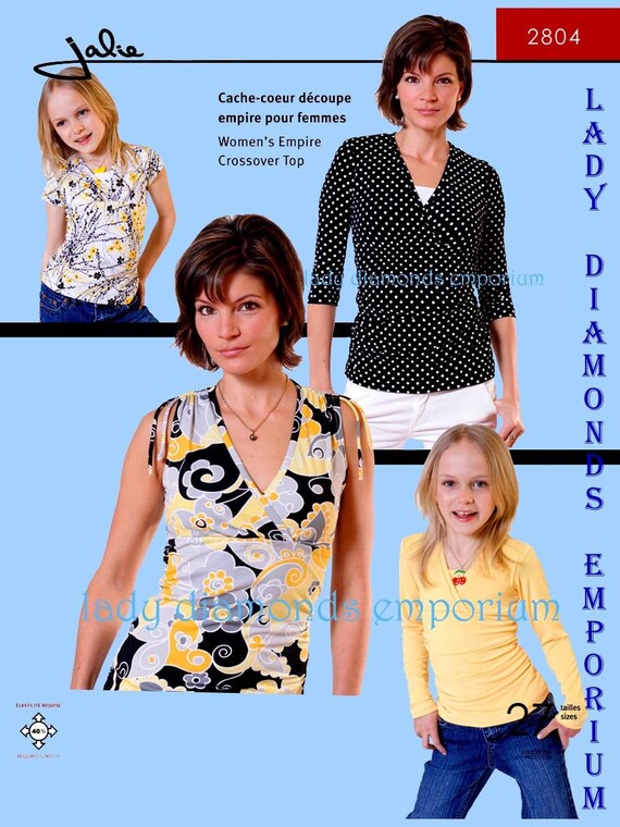 Women Nursing Sewing Pattern 2787 Maternity Jalie Criss-Cross Knit Tops Girls