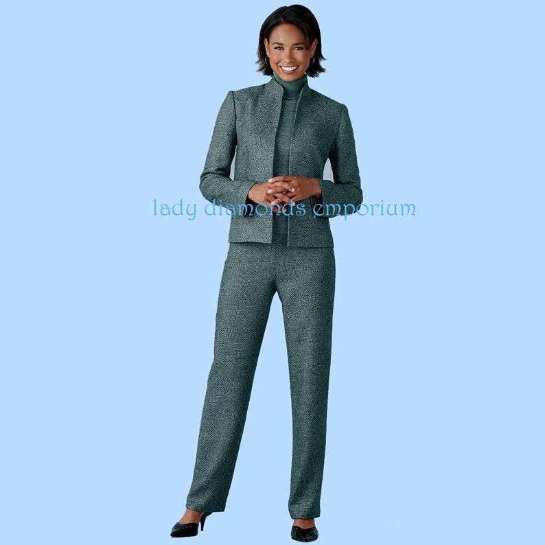 Womens A-line Jumper Dress Pull-on Pants Vest Long Sleeve Jacket Duster sz 10 12 14 16 18 Easy Wardrobe Sewing Pattern Simplicity 4789 Uncut image 3