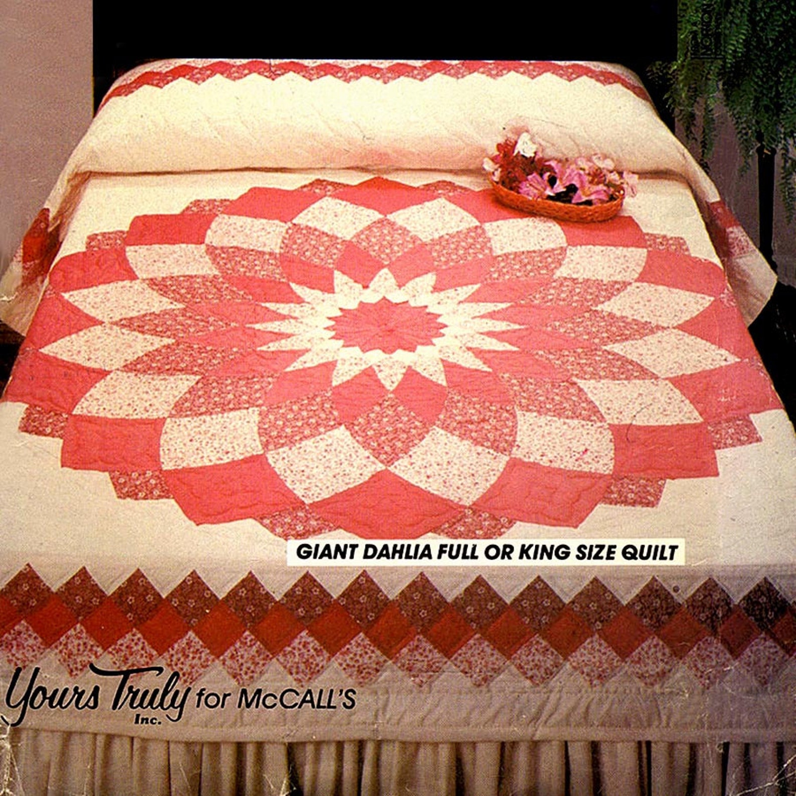 442 McCalls 8473 610 Giant Dahlia Quilt Pattern Full Queen Etsy