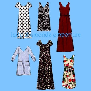 Easy A-Line Dress Shift Womens XS S M 4 6 8 10 12 14 Learn to Sew for Fun Pattern McCalls 7120 Uncut