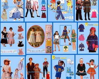 Choice of Childrens Sewing Patterns Boys Girls Toddlers size 1/2 1 2 3 4 5 6 8 Romper Dress Jumpsuit Pants Tops Coat Shirt Pajamas Robe #1
