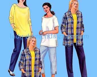 Vtg McCalls 2685 Pullover Scooped Neck Tunic Top Pull-on Pants Capris Womens size 18 20 22 24 Sewing Pattern Uncut