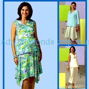 Patrón de costura sin cortar para top de maternidad McCalls 4880 Easy Pullover con falda y pantalones capri de cintura alta para mujer, tallas 14, 16, 18 y 20.