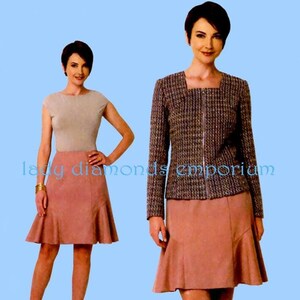 Butterick 6260 Semi-Fitted Skirt with Flounce Long Sleeve Jacket Womens size 6 8 10 12 14 Sewing Pattern Uncut