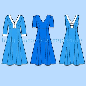 Empire-Taille ausgestattet und ausgestelltes Kleid Prinzessin Nähte Damen 10 12 14 16 18 Einfachheit 2247 Uncut