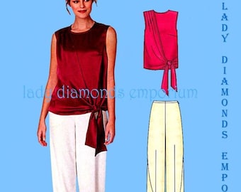Patrón de costura sin cortar New Look 6662 para blusa tipo jersey y pantalones de pierna ancha para mujer, tallas 10, 12, 14, 16, 18, 20 y 22.