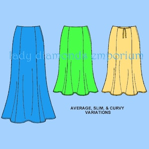 Easy Fitted & Flared Skirt for Slim Average or Curvy Figures Princes Seams 10 12 14 16 18 Amazing Fit Sewing Pattern Simplicity 2058 Uncut