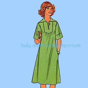 1970’s  Loose Fitting Flared Pullover Dress or Top & Pants Womens plus size 18 20 Vintage Sewing Pattern Boho Hippie Style Simplicity 7430