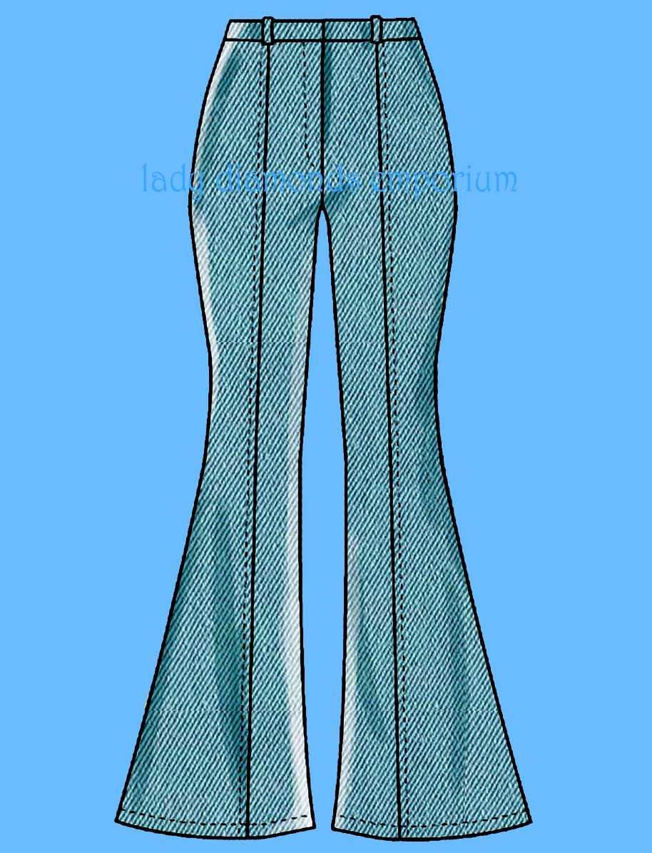 Mccalls 8007 Womens Flared Leg Bell Bottom Pants Jeans Fly Front