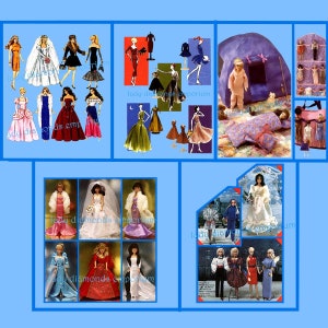 Fashion Doll Clothes 11.5 Dolls Wedding Gown Veil Dress Gloves Top Skirt McCalls 2225 3138 6232 9663 Simplicity 6097 8481 Vogue 7557 9759