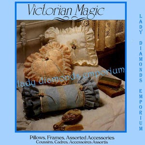 1980’s Home Décor Pattern Victorian Magic Square & Heart Shaped Pillows Neckroll Lace Basket Treasure Box Photo Frames + More  McCall’s 0010