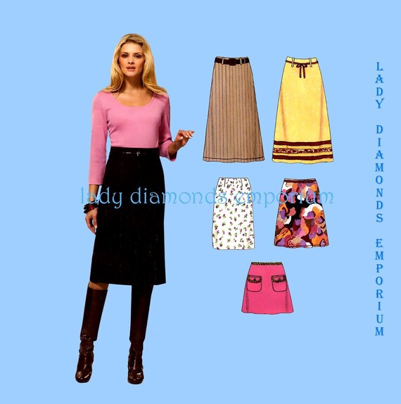 Easy A line Slim Skirts in 5 Styles Mini Midi Maxi Womens Size 8 10 12 14 16 18 Petite to Plus Size Sewing Pattern New Look 6854 Uncut Etsy