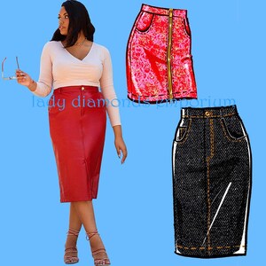 McCall's 8149 Slim 5-Pocket Pencil Skirt Mock Fly or Zipper Front Womens size 26 28 30 32 Sewing Pattern Uncut