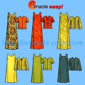 Vtg Simplicity 5959 Easy Pullover A-line Dress Jacket Womens size 16 18 part 20 22 Sewing Pattern