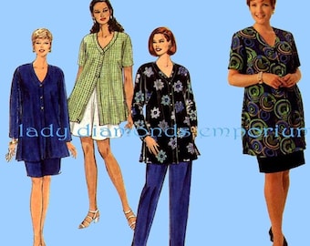 1990's Simplicity 7468 Plus Size Top Blouse Pull-on Pants Shorts Skirt Womens 18 20 22 24 Sewing Pattern Uncut