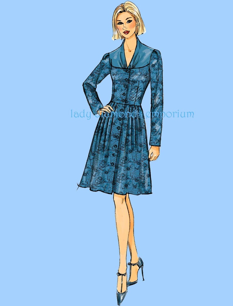 Printed Yoke Design Gathered & Flared A-Line Dress