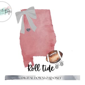 Alabama Football Roll Tide Universität von Alabama Crimson Tide sec Football Aquarell PNG Datei Sofortdownload