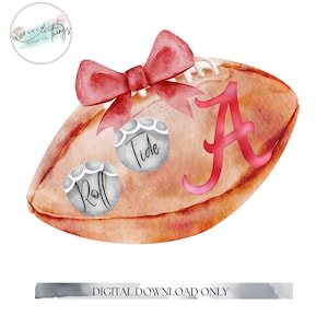 Alabama Football Roll Tide Universität von Alabama Crimson Tide Alabama Schleife UAB Haarschleife sec Football Aquarell PNG Datei Sofortdownload