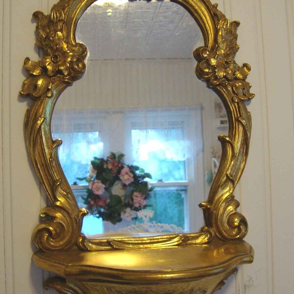 Vintage Mirrored Shelf